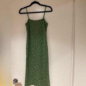 Zara Green and Cream Midi Dress